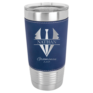 Personalized 20oz Leatherette Groomsmen Tumbler Gift